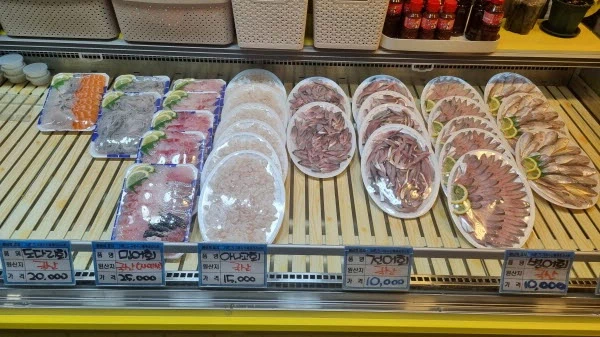 인천 연안부두 어시장 회가격